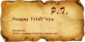Posgay Titánia névjegykártya